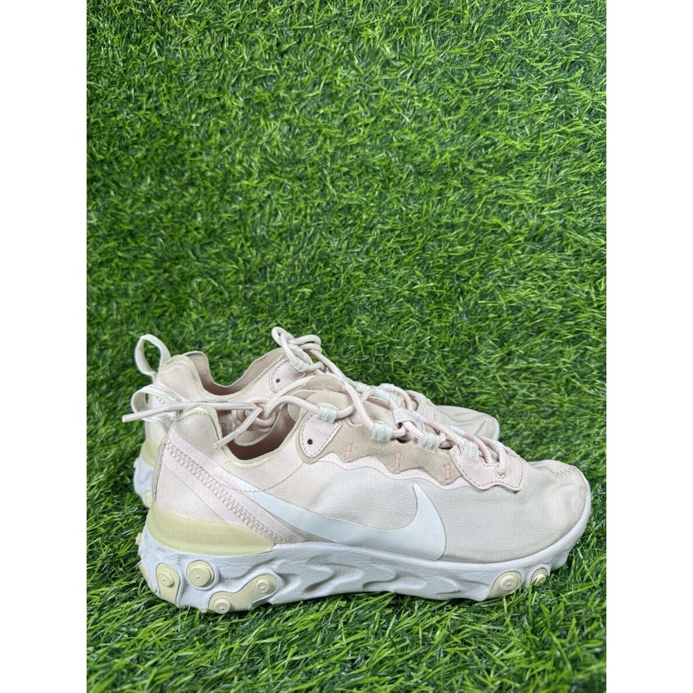 Size 8 Nike React Element 55 Pale Pink Womens Lace Up Running Shoes BQ2728-600